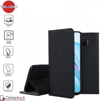 Telone smart magnet serijos atverčiamas dėklas - juodas (Xiaomi Mi 10T Lite)